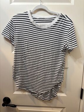 Frank & Eileen White Tee with Black Stripes